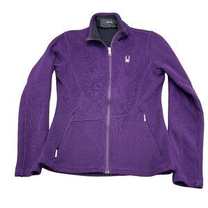 Spyder Jacket Women Medium Purple Full‎ Zip Embroidery Logo Slim Fit